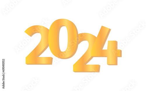 2024. a holiday. New year. year. postcard. gold. golden. numbers. background.