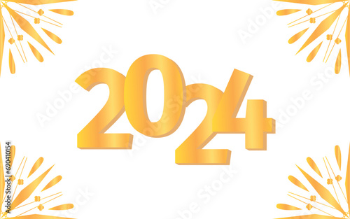 2024. a holiday. New year. year. postcard. gold. golden. numbers. background.