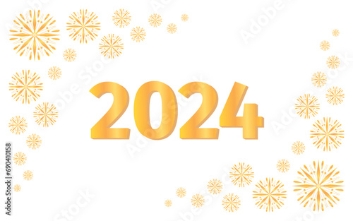 2024. a holiday. New year. year. postcard. gold. golden. numbers. background.