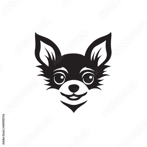 Fototapeta Naklejka Na Ścianę i Meble -  Chihuahua in cartoon, doodle style. Isolated 2d vector illustration in logo, icon, sketch style, Eps 10, black and white. AI Generative