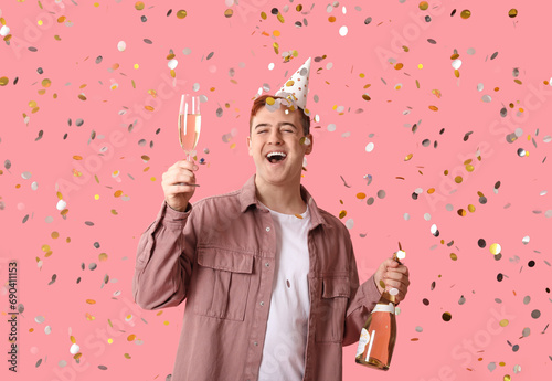 Happy young man in party ha...