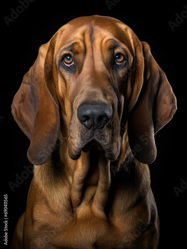 Bloodhound Dog Studio Shot Isolated on Clear Background  Generative AI