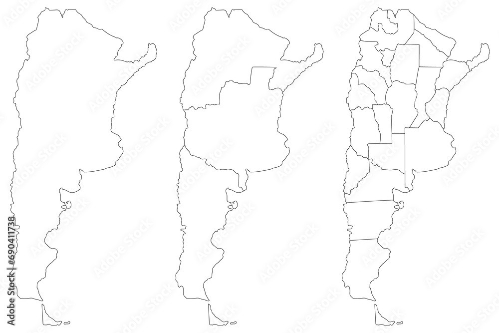 Argentina map. Map of Argentina in set