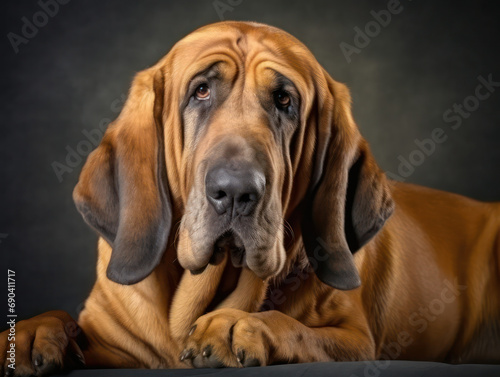 Bloodhound Dog Studio Shot Isolated on Clear Background  Generative AI