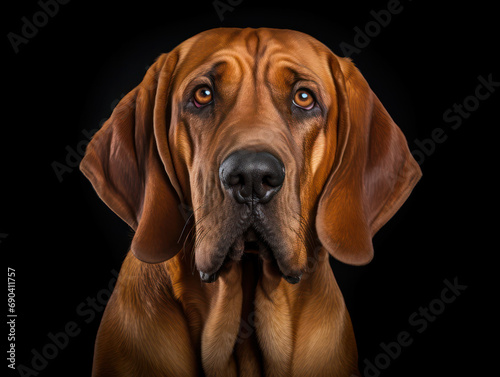 Bloodhound Dog Studio Shot Isolated on Clear Background  Generative AI