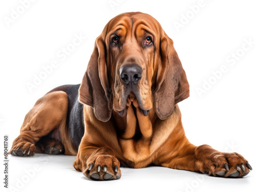 Bloodhound Dog Studio Shot Isolated on Clear Background  Generative AI