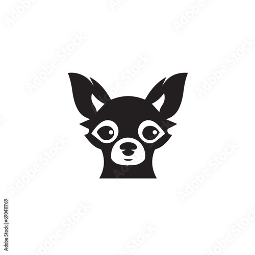 Chihuahua in cartoon, doodle style. Isolated 2d vector illustration in logo, icon, sketch style, Eps 10, black and white. AI Generative © Alexey