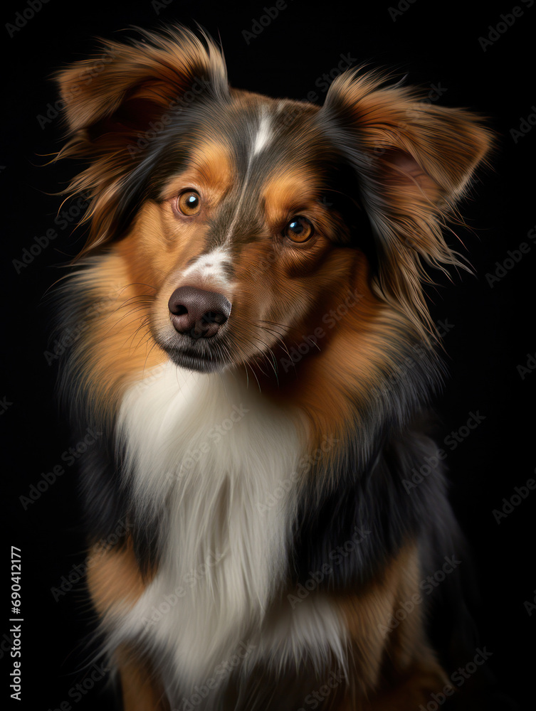 American Shepherd Dog Studio Shot Isolated on Clear Background, Generative AI