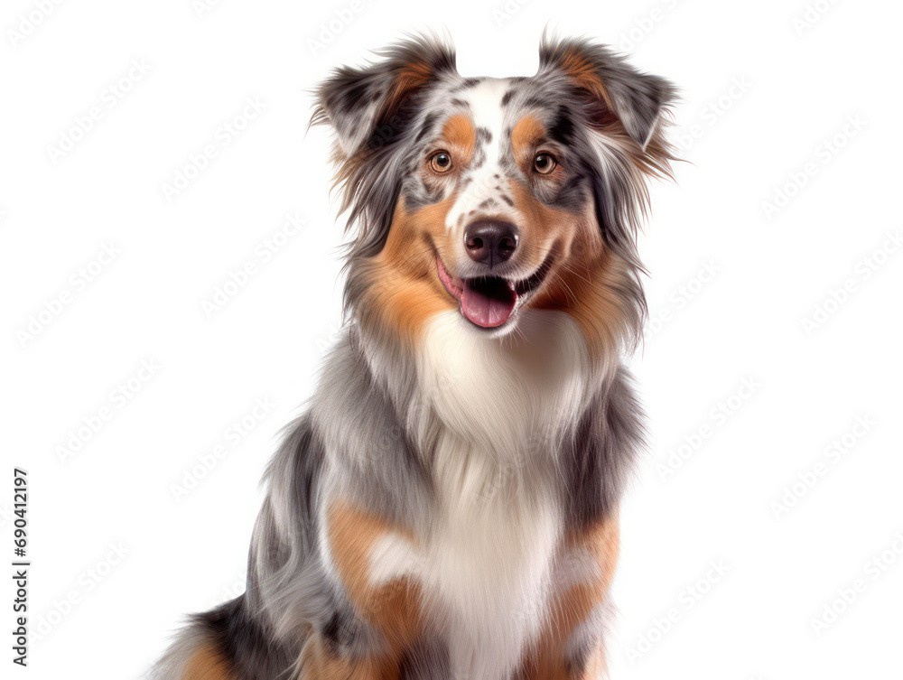 American Shepherd Dog Studio Shot Isolated on Clear Background, Generative AI American Shepherd Dog Studio Shot Isolated on Clear Background, Generative AI