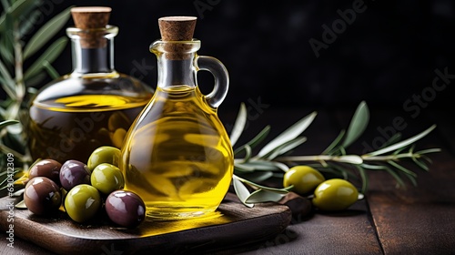 A glass bottle of olive oil that is healthy