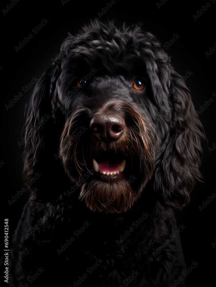 Portuguese Water Dog Studio Shot Isolated on Clear Background, Generative AI Portuguese Water Dog Studio Shot Isolated on Clear Background, Generative AI