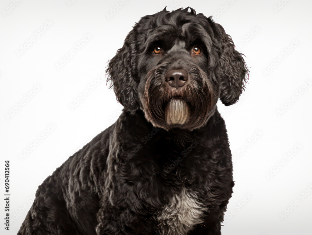 Portuguese Water Dog Studio Shot Isolated on Clear Background, Generative AI