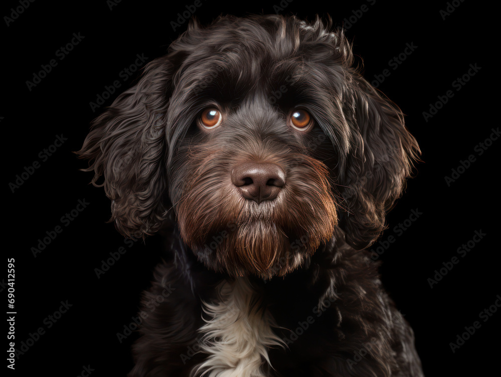 Portuguese Water Dog Studio Shot Isolated on Clear Background, Generative AI Portuguese Water Dog Studio Shot Isolated on Clear Background, Generative AI
