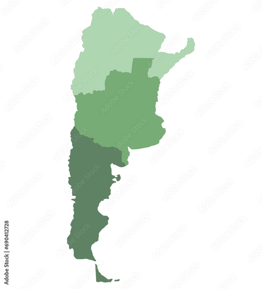 Argentina map. Map of Argentina in three main regions Argentina map. Map of Argentina in three main regions