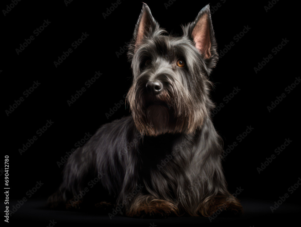 Scottish Terrier Dog Studio Shot Isolated on Clear Background, Generative AI