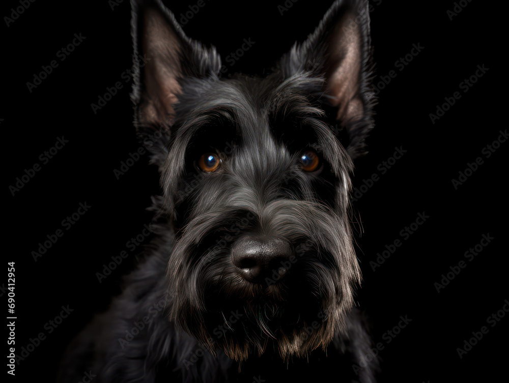 Scottish Terrier Dog Studio Shot Isolated on Clear Background, Generative AI