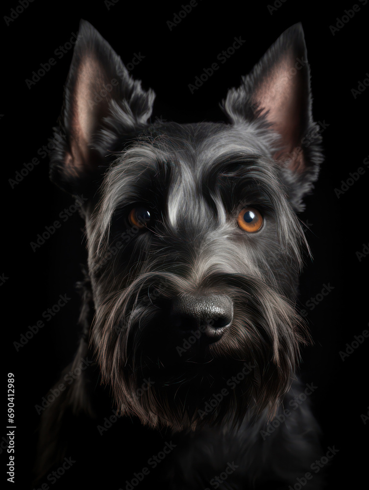 Scottish Terrier Dog Studio Shot Isolated on Clear Background, Generative AI