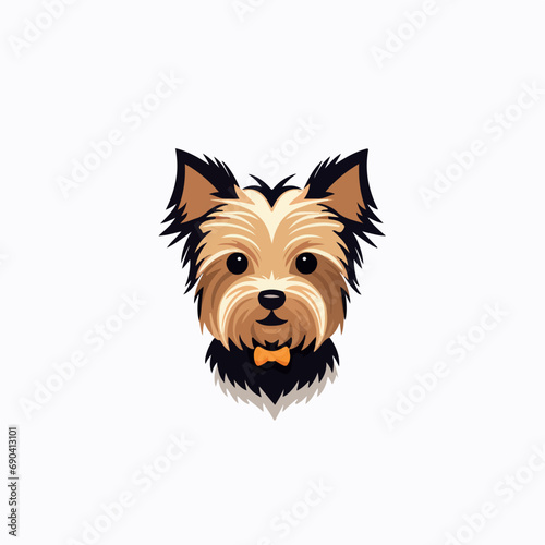 Yorkshire Terrier in cartoon, doodle style. Isolated 2d vector illustration in logo, icon, sketch style, Eps 10. AI Generative