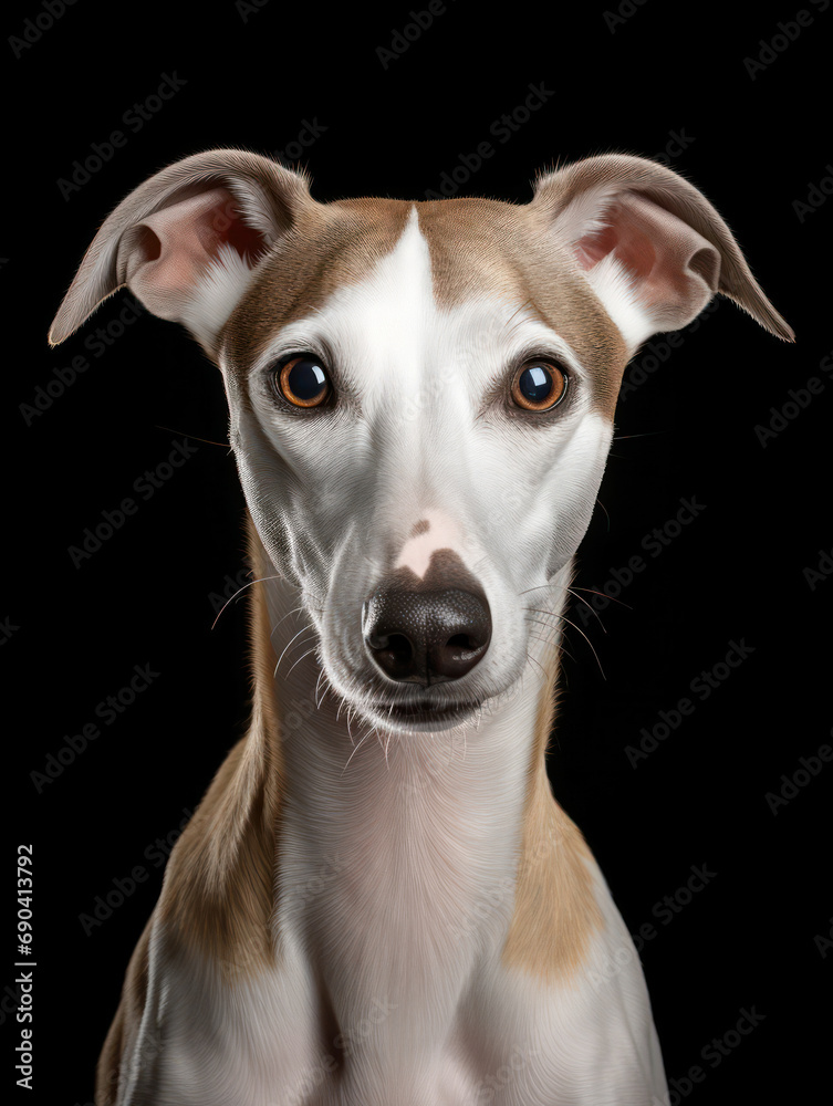 Whippet Dog Studio Shot Isolated on Clear Background, Generative AI Whippet Dog Studio Shot Isolated on Clear Background, Generative AI