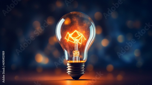glowing bulb on a wooden floor isolated on blur background