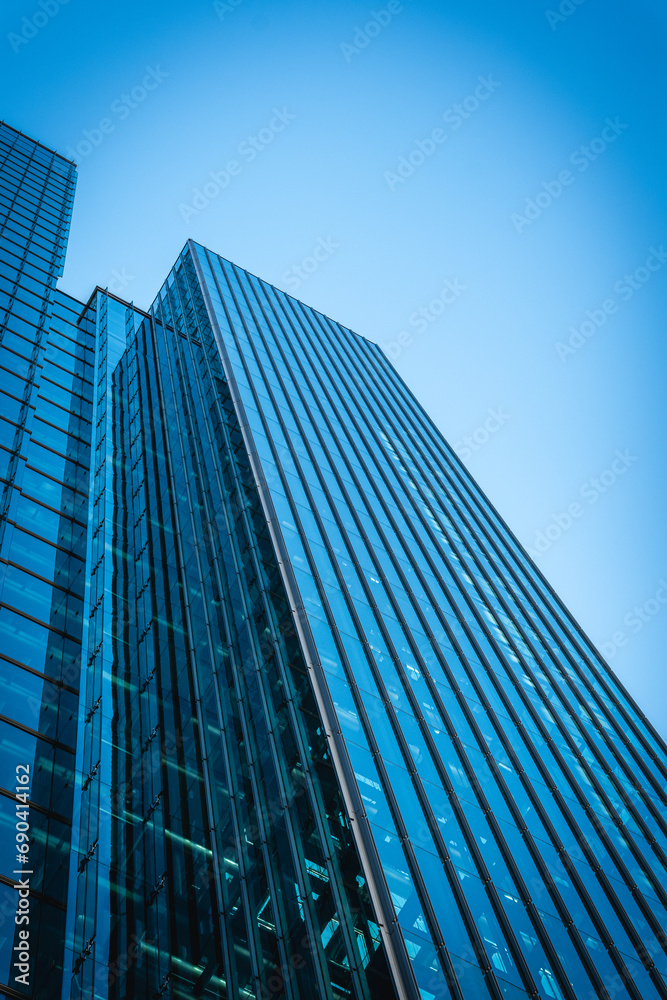 modern office building in sky