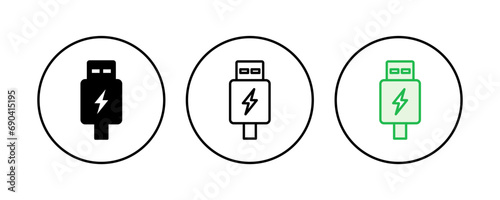 Usb icon set. Flash disk icon vector