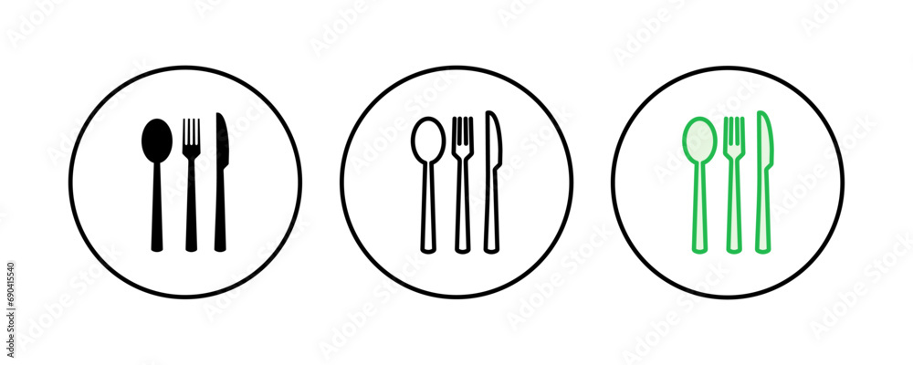 spoon and fork icon set. spoon, fork and knife icon vector. restaurant icon spoon and fork icon set. spoon, fork and knife icon vector. restaurant icon
