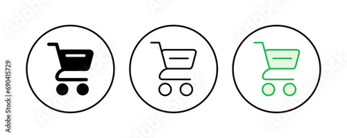 Shopping icon set. Shopping cart icon. Trolley icon vector