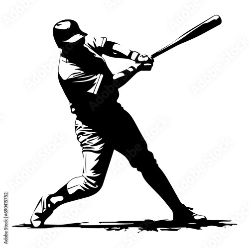 Photography baseball players vector silhouettes