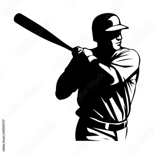 baseball players vector silhouettes. baseballer, isolated ink drawings, Silhouette of a male baseball player hitting the ball vector illustration.