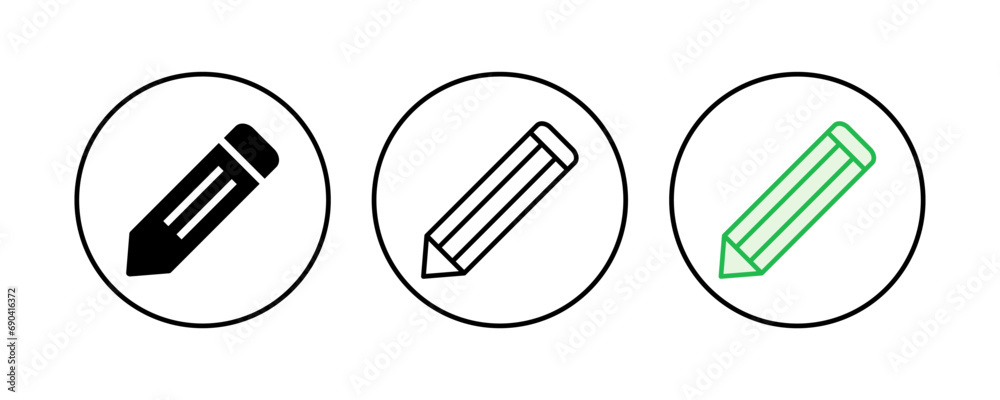 Pencil icon set. pen symbol. edit icon vector Pencil icon set. pen symbol. edit icon vector
