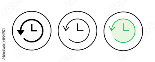 History icon set. recent event history