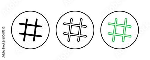 Hashtag icon set. hashtag symbol
