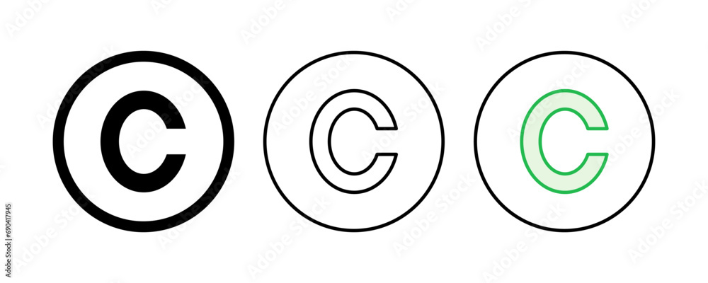 Copyright icon set. copyright symbols Copyright icon set. copyright symbols