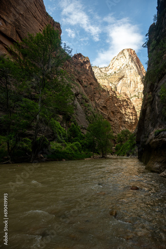 End Of The Narrows With High Water In The Virgin River