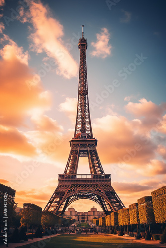 photo vertical shot of the beautiful eiffel tower © vista