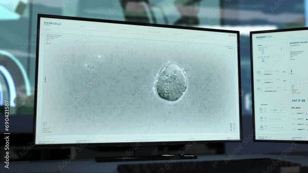 Software is used for microscopic sperm analysis. Microscopic software