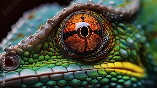 close up of a chameleon eye
