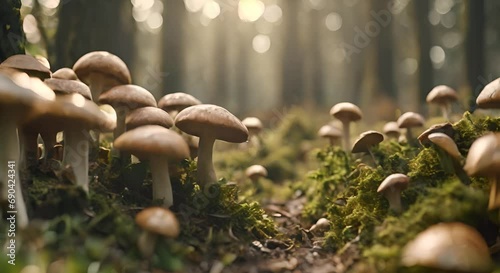 mushrooms in the forest photo