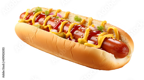 Classic Delight: Hot Dog on a Transparent Background