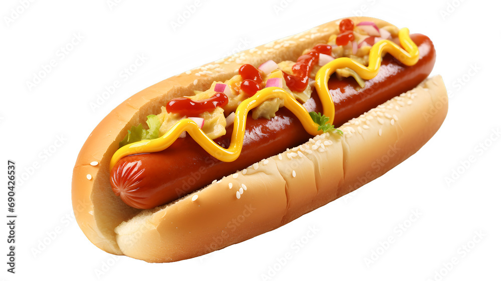 Classic Delight: Hot Dog on a Transparent Background Classic Delight: Hot Dog on a Transparent Background