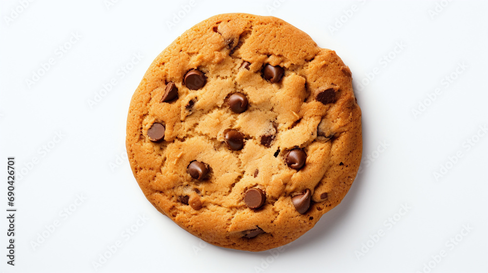 Chocolate chip cookie on a white background Chocolate chip cookie on a white background