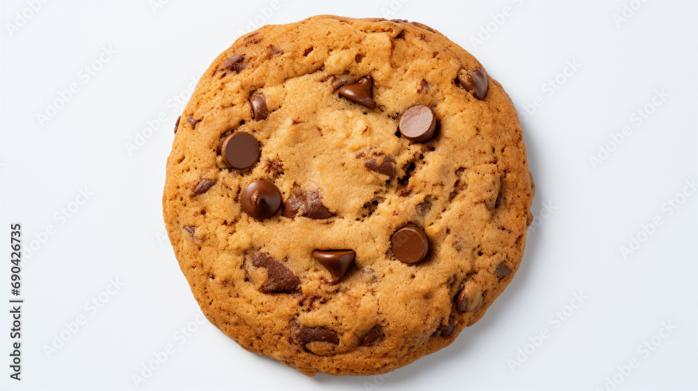 Chocolate chip cookie on a white background Chocolate chip cookie on a white background