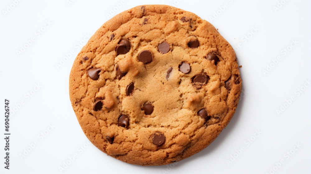 Chocolate chip cookie on a white background Chocolate chip cookie on a white background