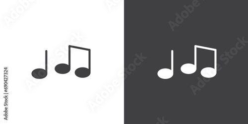 Icon of musical notes, music notes vector symbol.