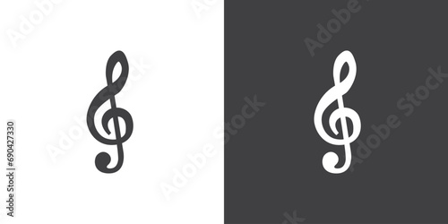 Simple musical note signs. Music notes symbol, vector icon