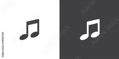 Black musical note icon vector symbol and signs photo