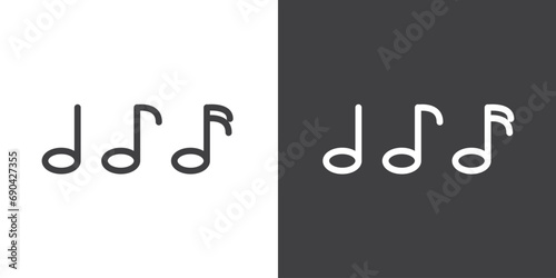 Music notes vector icon in simple style.