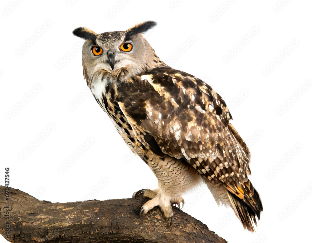 Naklejka premium Owl isolated on white background, cutout