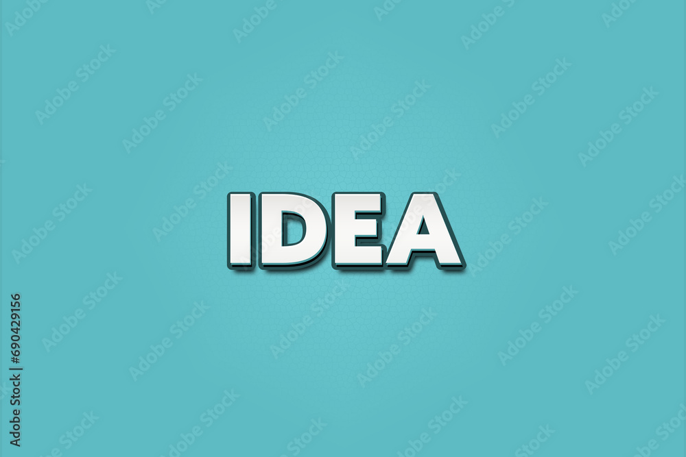 Idea. A Illustration with white text isolated on light green background. Idea. A Illustration with white text isolated on light green background.